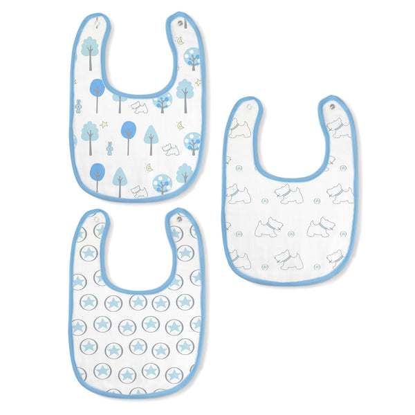 Muslin Baby Bibs - Woodland Fun (Set of 3)