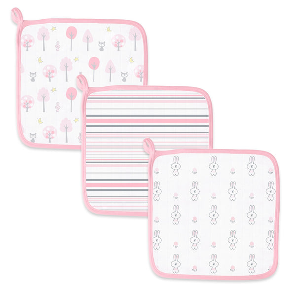 Muslin Washcloths - Woodland Fun (Set of 3)