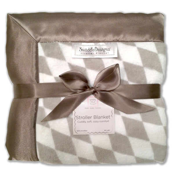 Stroller Blanket - Forever Diamond, Taupe Gray, Large, 30x40 inches - Customized
