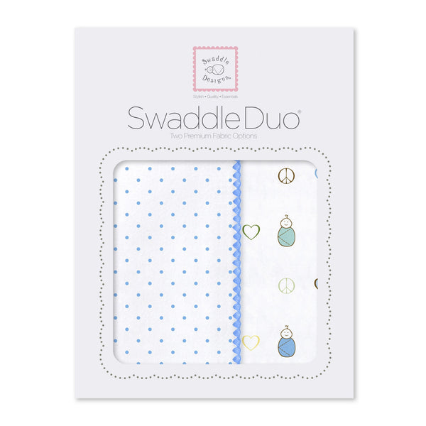 SwaddleDuo - Classic Peace. Love. Swaddle