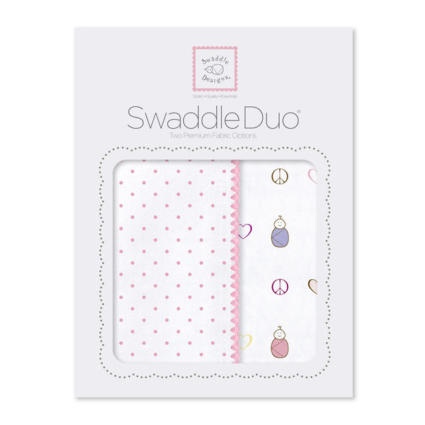 SwaddleDuo - Classic Peace. Love. Swaddle