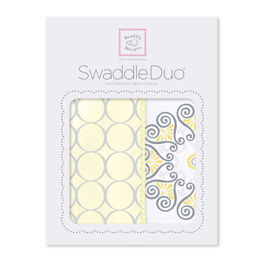 SwaddleDuo - Mod Circles & Medallions, Yellow
