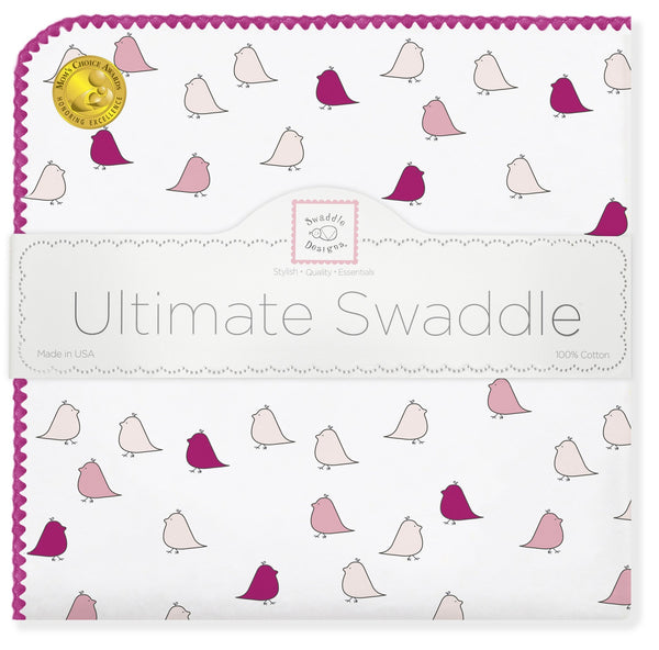Ultimate Swaddle Blanket - Little Chickies, Very Berry - Customized