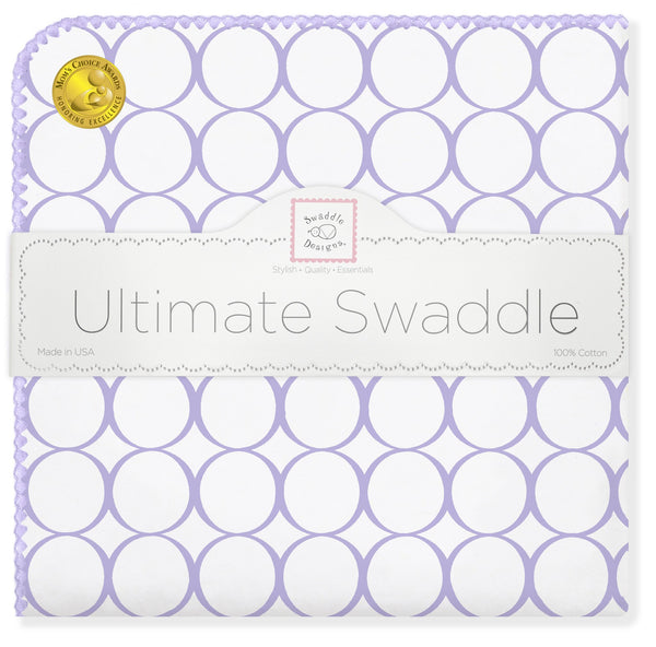 Ultimate Swaddle - Mod Circles on White