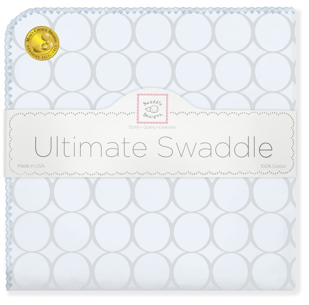Ultimate Swaddle Blanket - Sterling Mod Circles, Sunwashed Blue - Customized