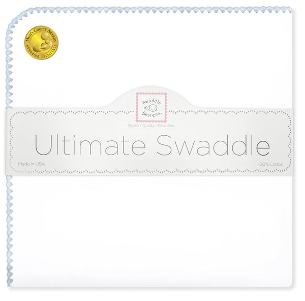 Ultimate Swaddle - White with Pastel Trim