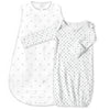 Muslin Non-Weighted zzZipMe Sack Set - French Dots + Tiny Triangles Shimmer, Sterling