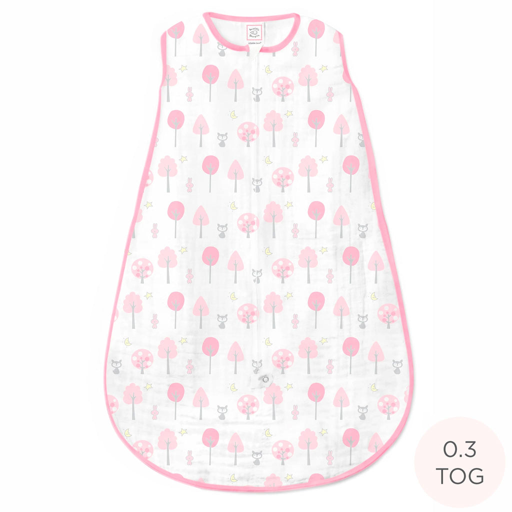 Muslin Non-Weighted zzZipMe Sack - Pink Thicket