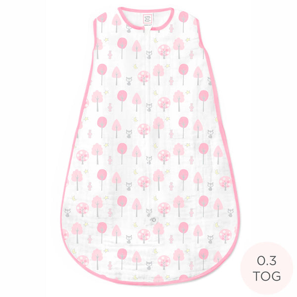 Muslin Non-Weighted zzZipMe Sack - Pink Thicket