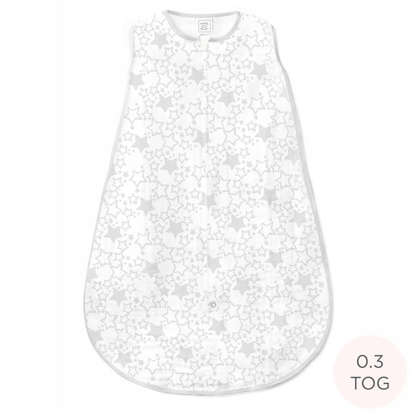 Muslin Non-Weighted zzZipMe Sack - Starshine, Sterling