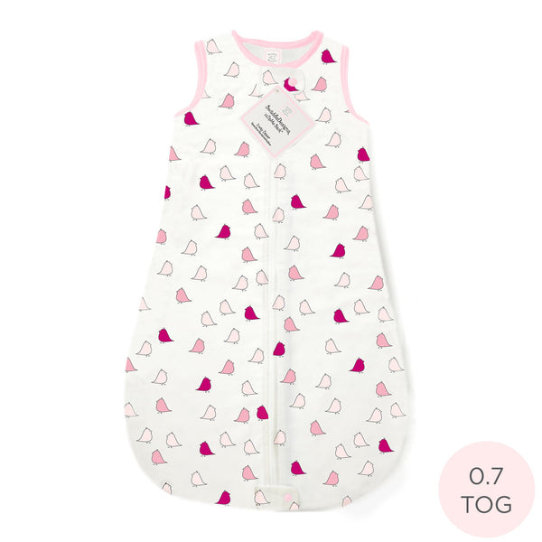 Cotton Flannel Non-Weighted zzZipMe Sack - Little Chickies, Pink