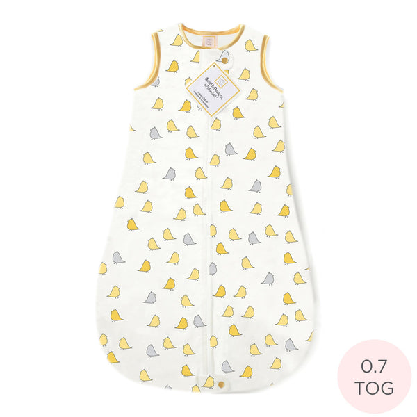 Cotton Flannel Non-Weighted zzZipMe Sack - Little Chickies, Yellow