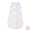 Cotton Flannel Non-Weighted zzZipMe Sack - Triplets Paisley, Pastel Blue Trim