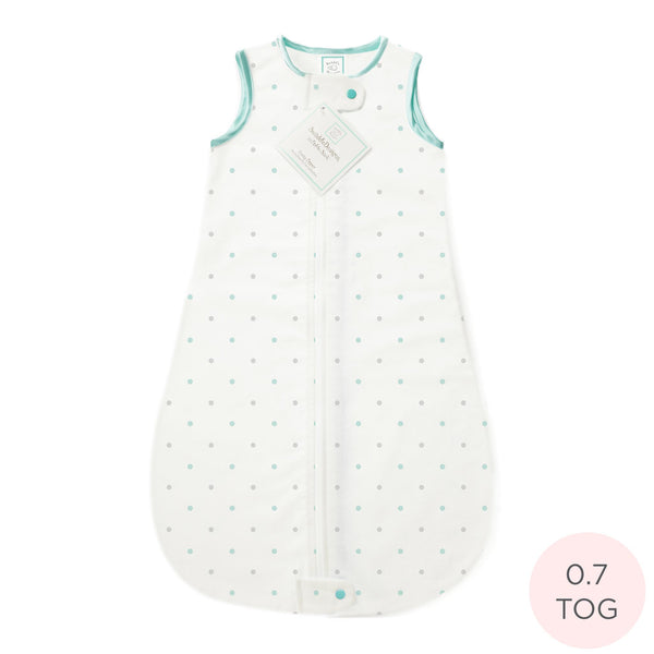 Cotton Flannel Non-Weighted zzZipMe Sack - Sterling Little Dots, SeaCrystal