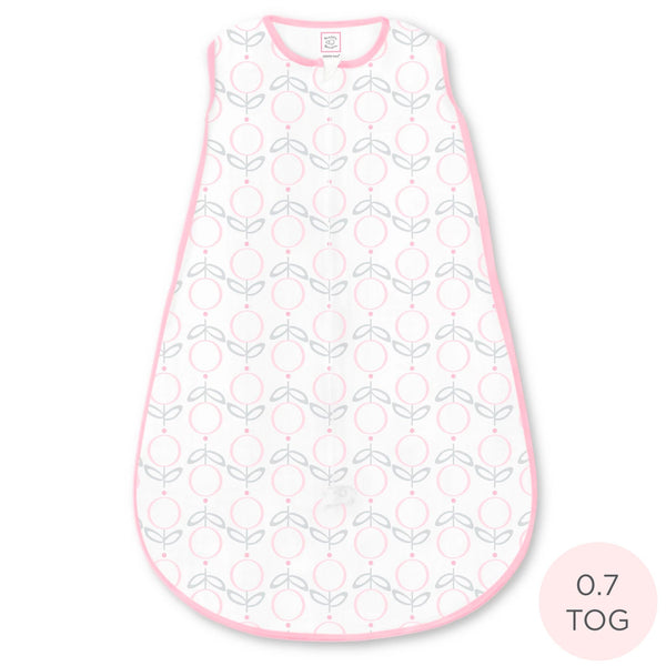 Soft Cotton Non-Weighted zzZipMe Sack - Geo Floral, Pink