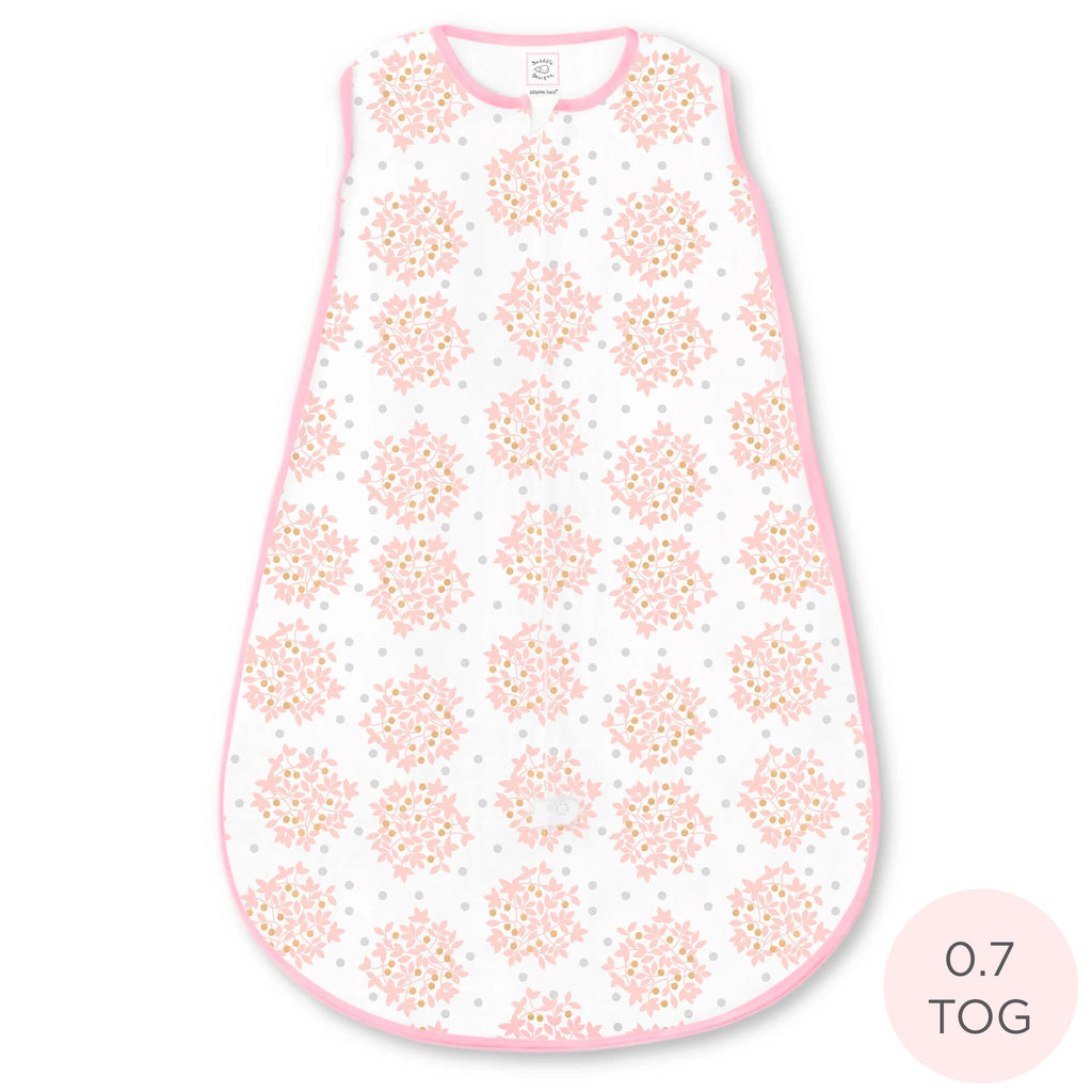 Soft Cotton Non-Weighted zzZipMe Sack - Heavenly Floral Shimmer