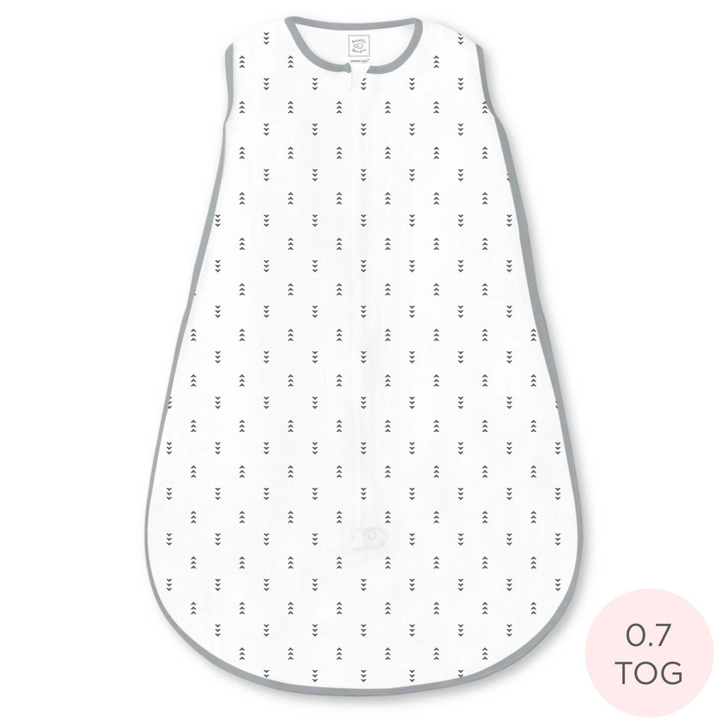 Soft Cotton Non-Weighted zzZipMe Sack - Tiny Arrows, Soft Black