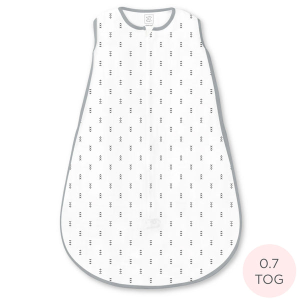 Soft Cotton Non-Weighted zzZipMe Sack - Tiny Arrows, Soft Black