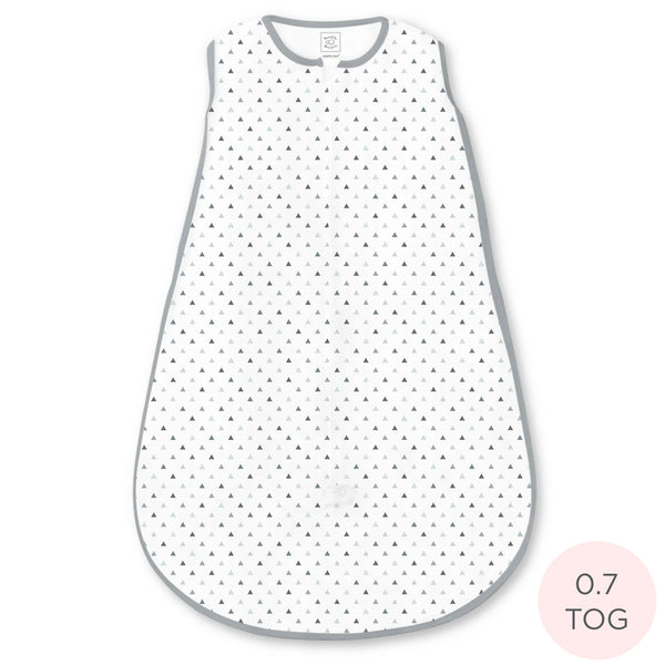 Soft Cotton Non-Weighted zzZipMe Sack - Tiny Triangles Shimmer, Sterling