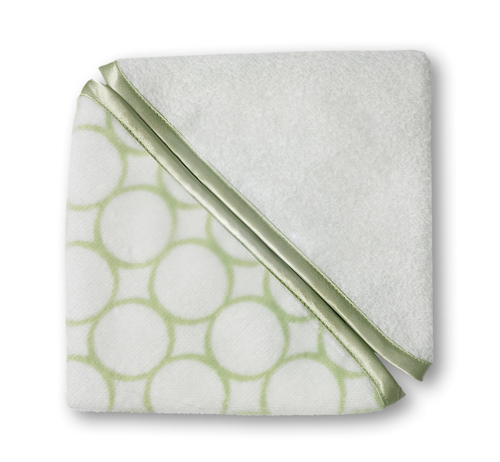 Organic Baby Washcloths - Mod Circles on Ivory, Kiwi
