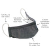 3-Layer Woven Cotton Chambray Face Mask, Charcoal Gray, Not Today