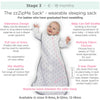 Cotton Flannel Non-Weighted zzZipMe Sack - Little Chickies, Blue