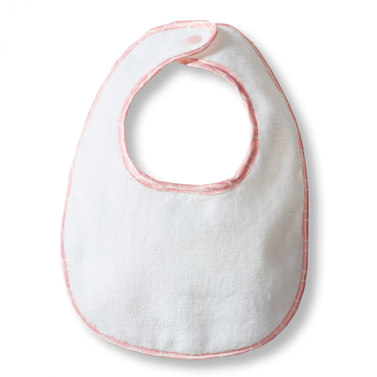 'Bitty Bib - White Terry Pastel Trim - Personalize It' - Customized