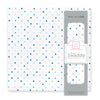 Muslin Swaddle Single - Tiny Triangles Shimmer - Blues with a Touch of Silver Shimmer