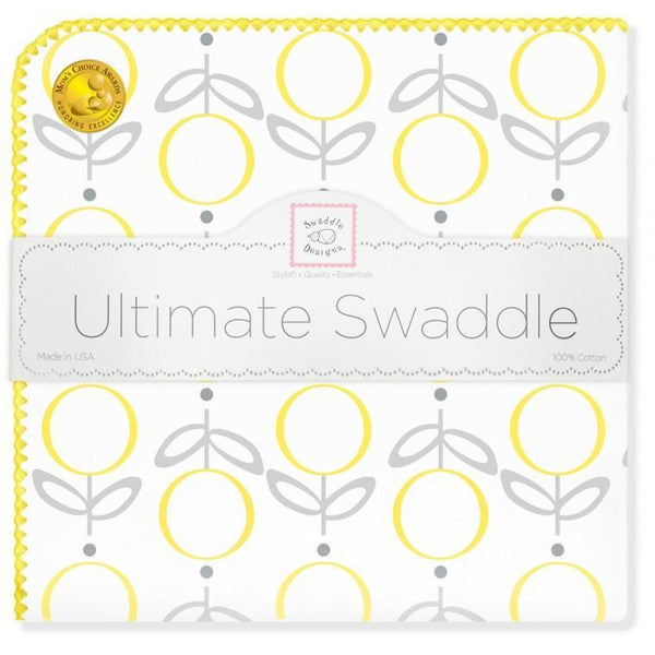Ultimate Swaddle Blanket - Geo Floral, Yellow - Customized